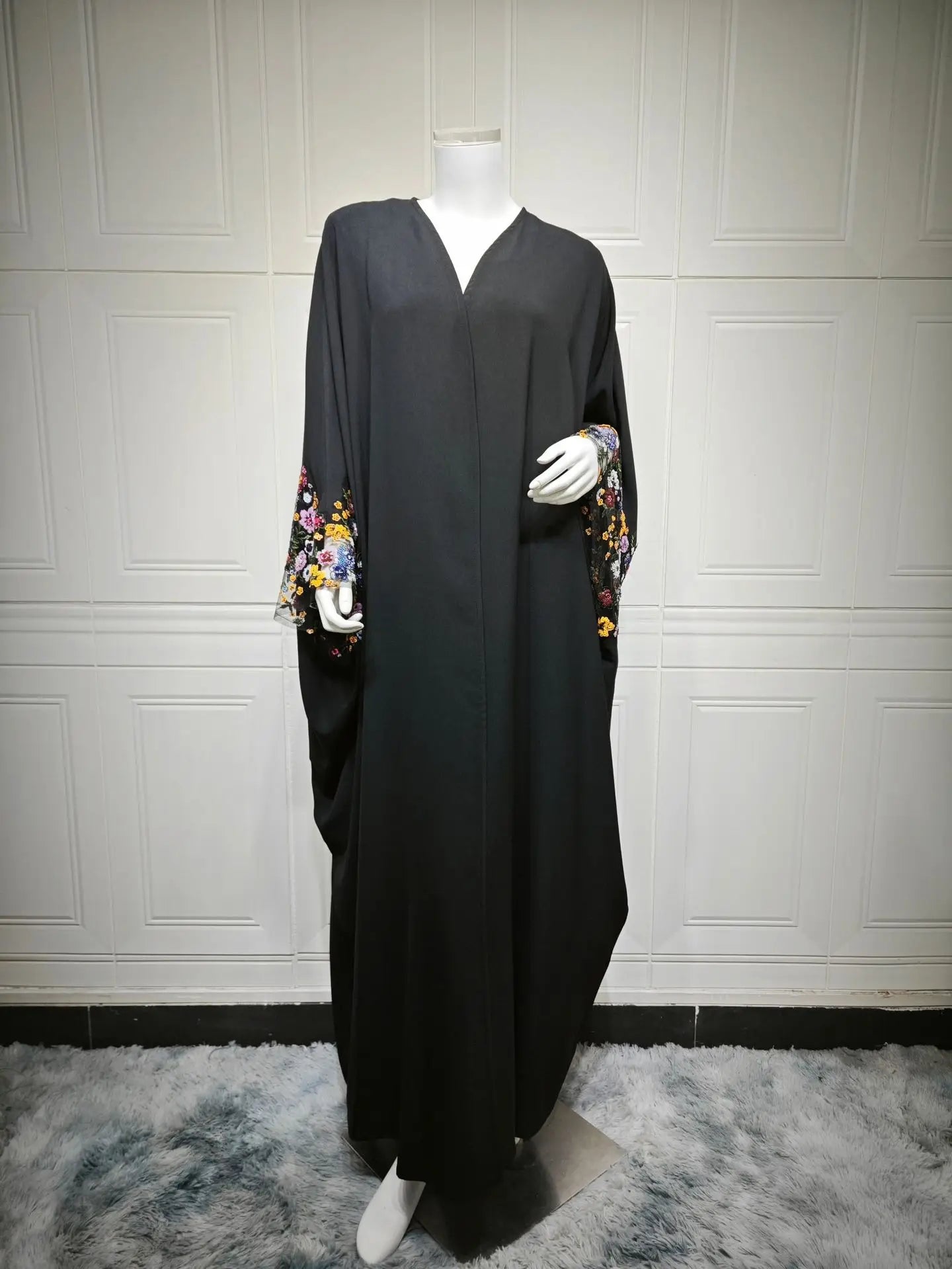 Modest Muslim Women Long Dress Kimono Open Abaya Dubai Kaftan Embroidery Islam Clothing Kebaya Saudi Arabic Robe Jalabiya Caftan
