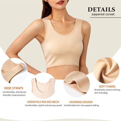 Custom Wireless Push up Jumpsuit Bra Womens Body Crop Shapewear Cami Seamless Tank Top Shaper for Women
