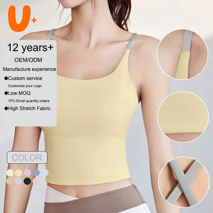Professional Running Sports Bra Women Backless Yoga Bra High Support Four-Way Stretch Printed Fitness Workout Yoga Sports Bra