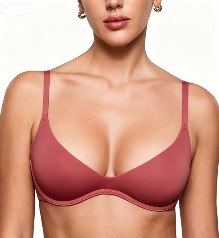 New Style Women's Comfortable and Breathable Low-cut Bra Wireless Bra with No Inner Support Band and Steel Ring Support