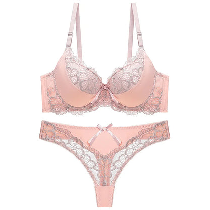 2022 New Fashionable 36 Bra Size Lace Bra New Design Sexy Padded Cheap Bra Set
