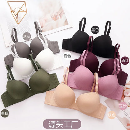 Size 34-38 Ready Stock Smooth Cup Solid Color Push up Women Breast Bra With All Colors