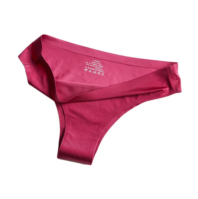 Low Waist Seamless Ice Silk Nylon Panties Women Breathable Sexy Luxury Ladies Nylon Thong Brief Underpants Factory Price