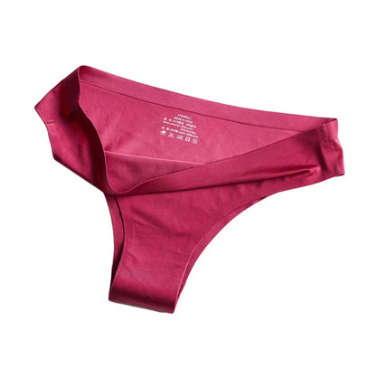 Low Waist Seamless Ice Silk Nylon Panties Women Breathable Sexy Luxury Ladies Nylon Thong Brief Underpants Factory Price