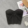 2024 Summer Sexy Crop Top Women Sleeveless Strapless Solid American Style Cami Tank Top Girls Bustier Corset Shirt Top Wholesale