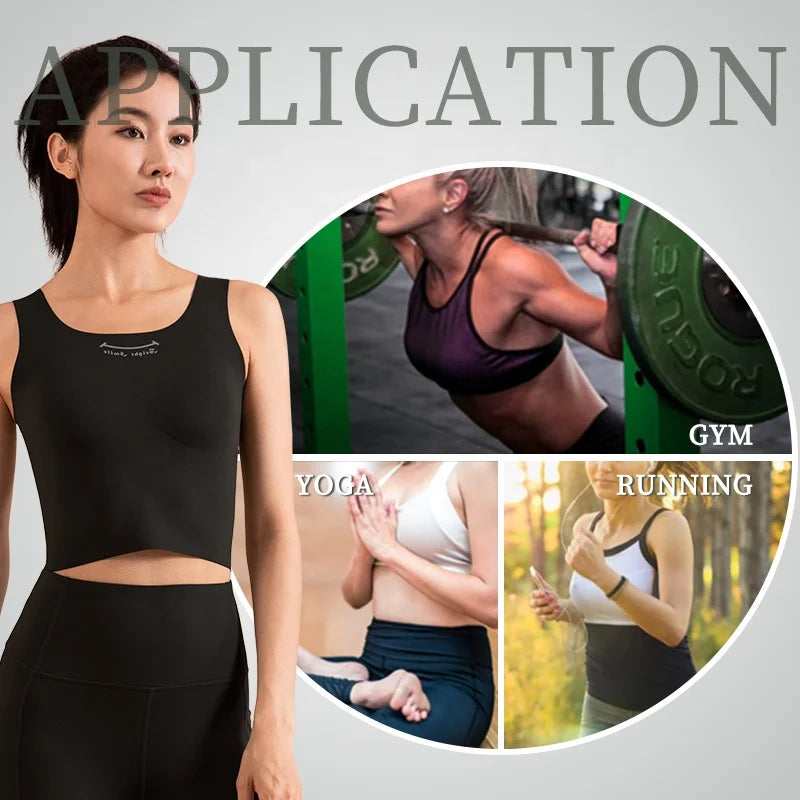 Shantou Wholesale Custom logo Trend Sport Bra tank Top Fitness High Elasticity Lingerie Women's Seamless Skin Yoga Gym Vest