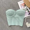 2024 Summer Sexy Crop Top Women Sleeveless Strapless Solid American Style Cami Tank Top Girls Bustier Corset Shirt Top Wholesale