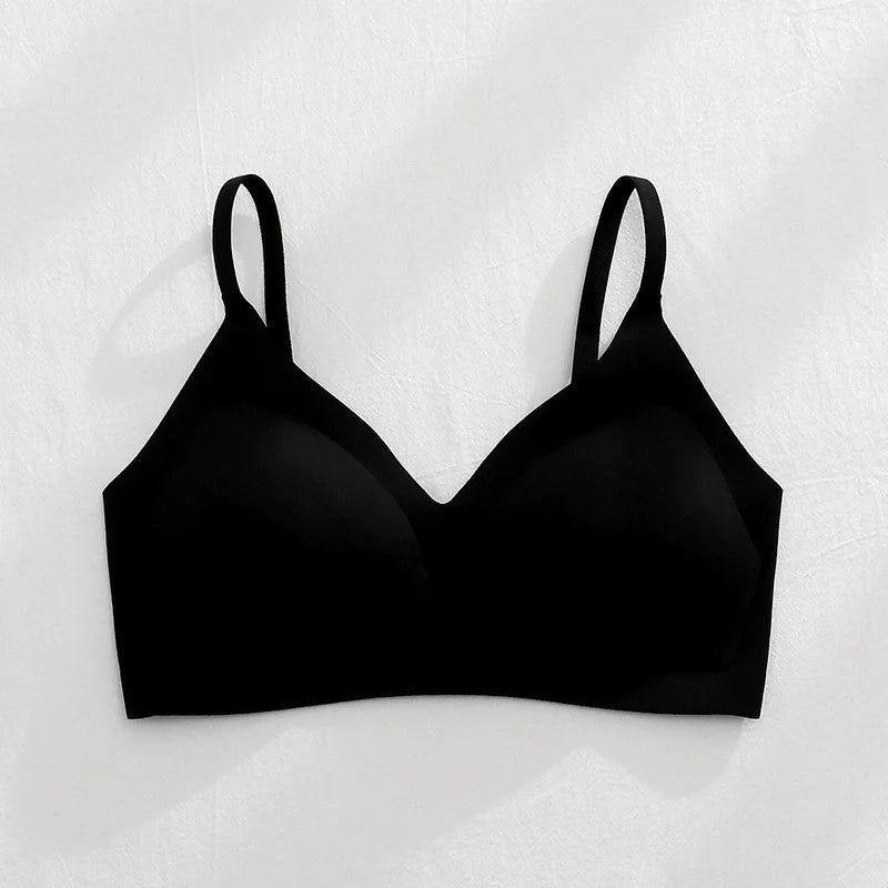 New Color Latex Underwear Gradient Jelly Bras Strap Anti-skipping Bra Wireless Backless for Women 6 Colors Available