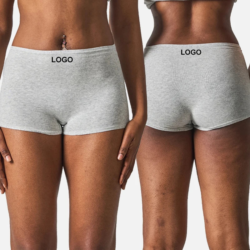 SK1226-4 Panties Cotton Women Flat Crotch Underpants for Lounge  Wear High Elastic Breathable Boyshort Comfortable Boxer