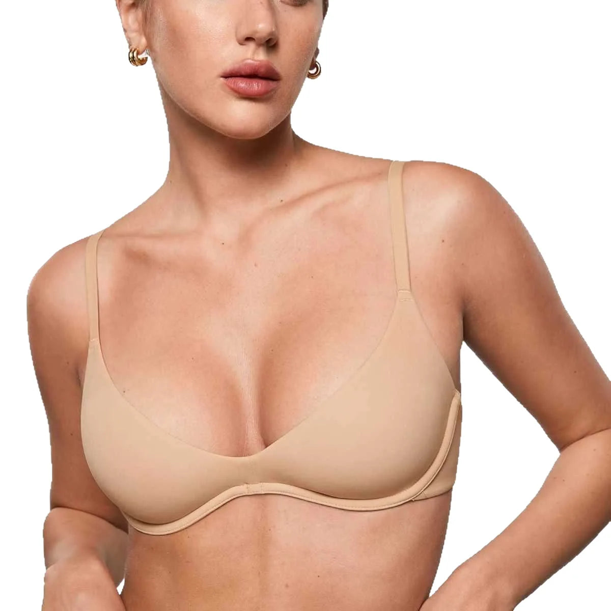 New Style Women's Comfortable and Breathable Low-cut Bra Wireless Bra with No Inner Support Band and Steel Ring Support