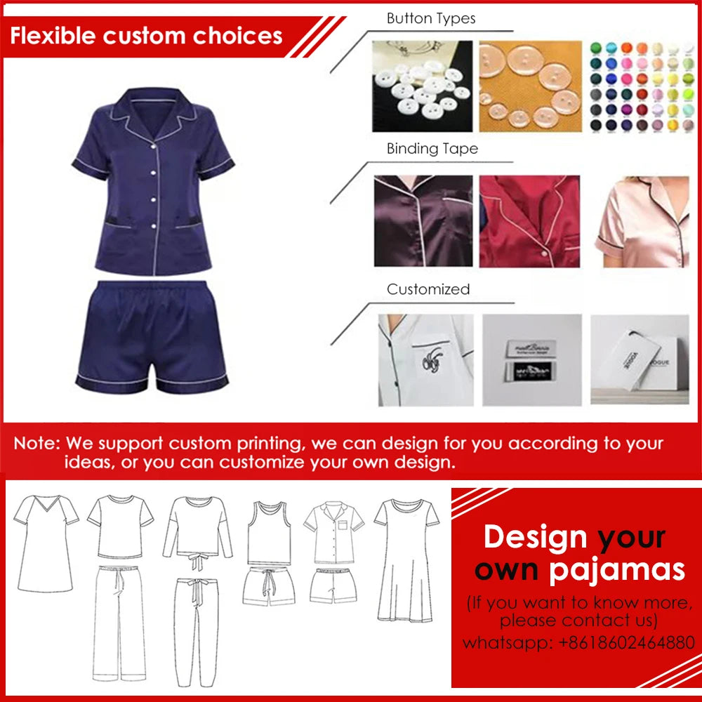 Factory Wholesale Embroidery Lace Designs Best Selling Plus Size Pyjamas Women's Satin Sleepwear