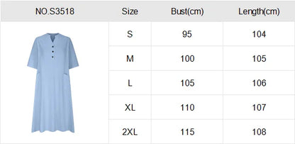 Women's Solid Color Medium Long Dress V-neck Half Sleeve Loose Pocket Dress Custom logo