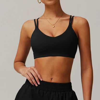 4001 Custom Logo New Sexy Hot Seamless Quick Dry Breathable Yoga Gym Strappy Cross Back Running Fitness Workout Women Sports Bra