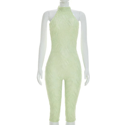 New Fashion Sleeveless Jumpsuits for Women Solid Color Sexy Halter Backless Slimming Jumpsuits Women Rompers