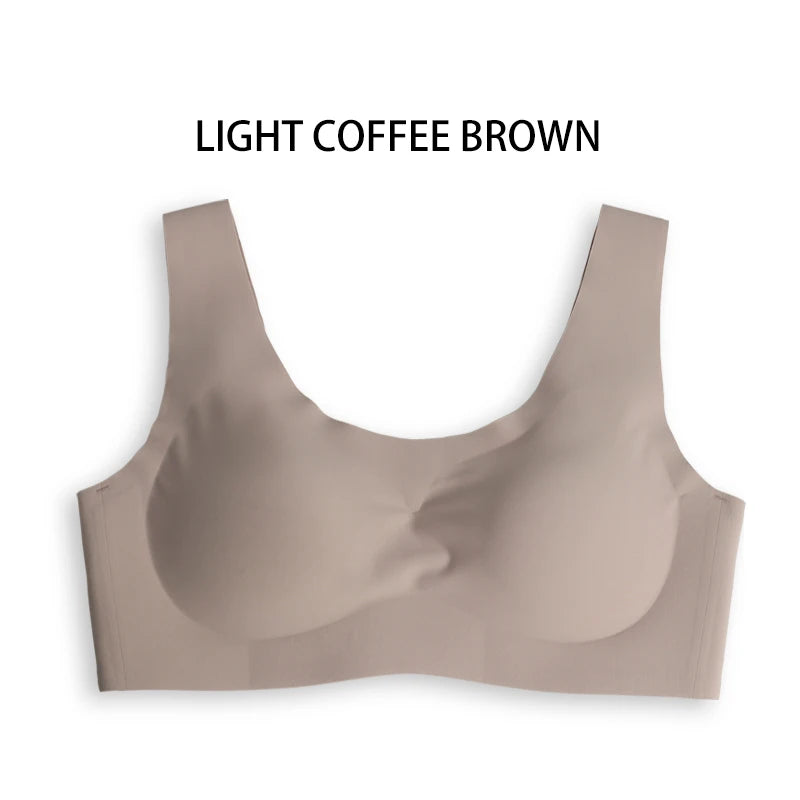 Women Lingerie 2021 Solid Color Full Cup Women Gather Adjustable Jelly Bras Wireless Beauty Back Sleep Bra