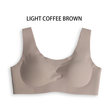Seamless Widen the Shoulder Straps Underwear Bra Women Breathable Padded Plain Dyed Push up Bra
