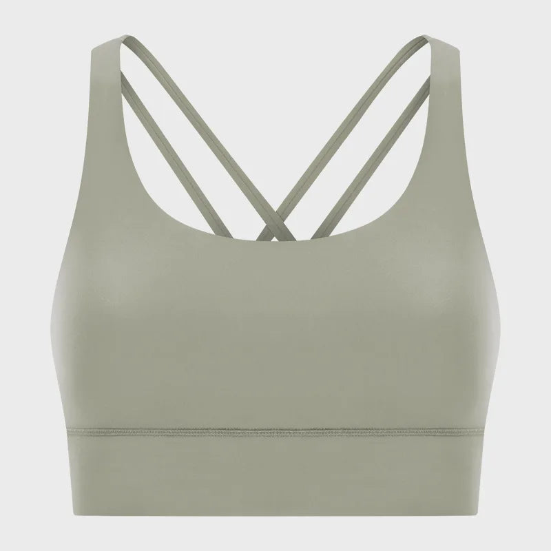 Women High Impact Fitness Yoga Wear Sexy Cross Back Sport Bra Top Fitness Wholesale