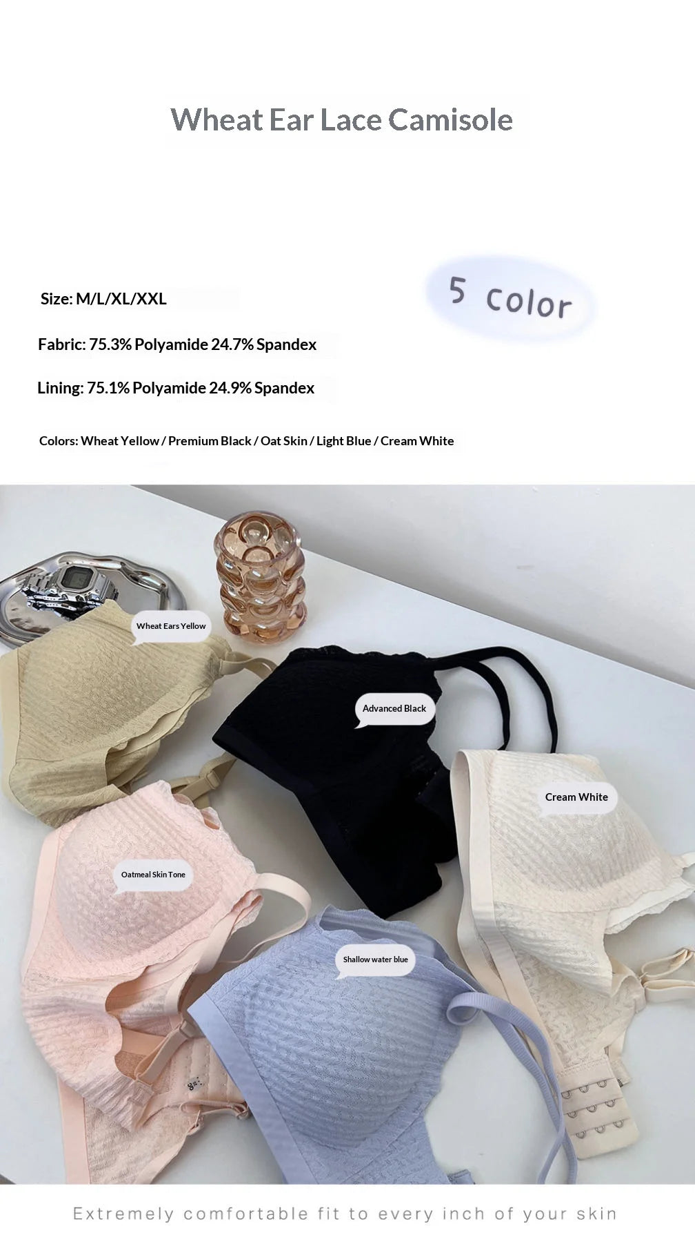 New High Quality Breathable Knitted Wire Free Bras for Women Everyday with Contoured Cups and Panty Set Lift