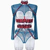 Women Sexy Fashion Lingerie Set With White Lace Straps Lingerie Corset Lace Underwire Racy Muslin Sleepwear Underwear Tops 0950
