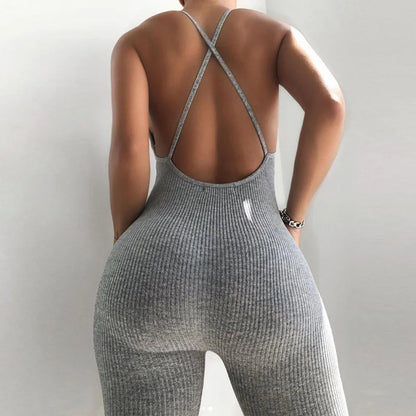 Sexy Skinny Workout Sleeveless Summer Ladies Rompers and Jumpsuits Playsuits Bodysuits