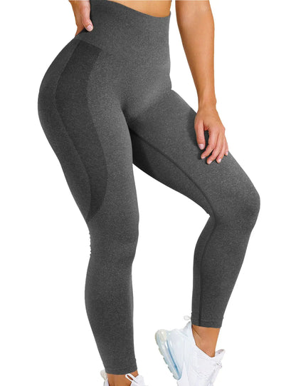 Custom Logo Womens High Waist Elastic Compression Trainer Yoga Pants Butt Lifting Sport Seamless Yoga Leggings