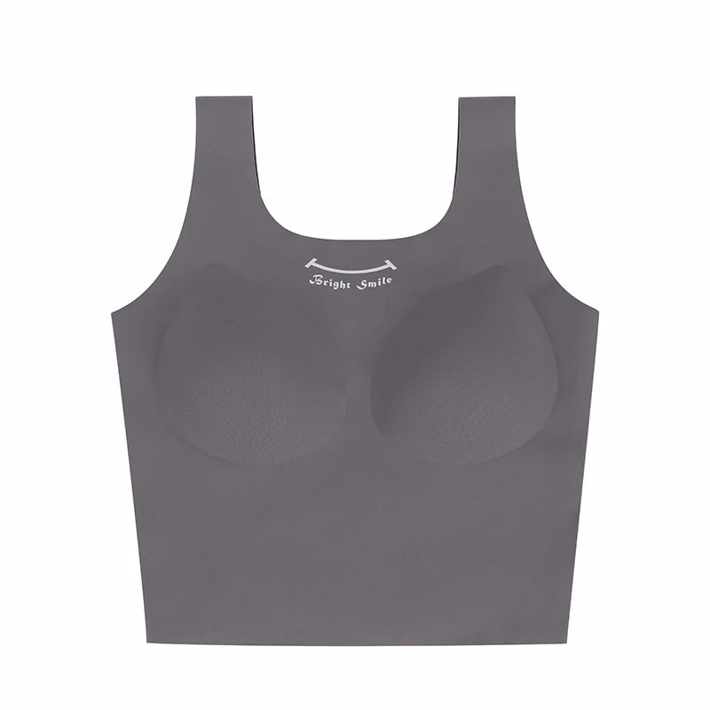 Shantou Wholesale Custom logo Trend Sport Bra tank Top Fitness High Elasticity Lingerie Women's Seamless Skin Yoga Gym Vest