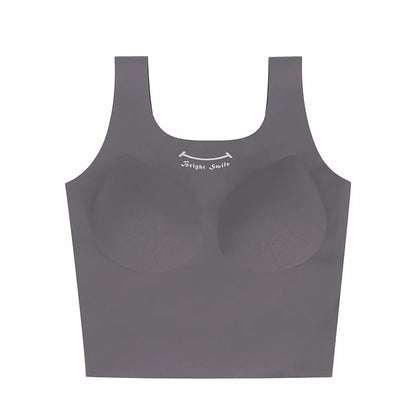 Shantou Wholesale Custom logo Trend Sport Bra tank Top Fitness High Elasticity Lingerie Women's Seamless Skin Yoga Gym Vest