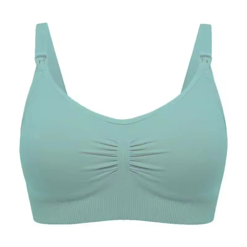 Plus Size Comfortable Back Closure Seamless Breathable Knitted Maternity Nursing Bra Wireless Everyday Breastfeeding Bra for
