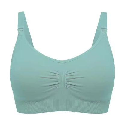Plus Size Comfortable Back Closure Seamless Breathable Knitted Maternity Nursing Bra Wireless Everyday Breastfeeding Bra for