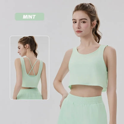Wholesale Summer Cooling Sleeveless Leisure Crop Tops Training Comfortable Quick Dry Workout T-shirts Gym Tank Top