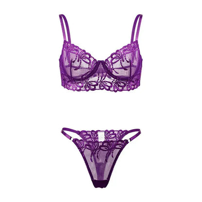 Female Lingerie Underwear Factory Wholesale 2023 Spring New 3D Lace Embroidery Sexy Two-piece Silk Thin Half Slips Lingerie