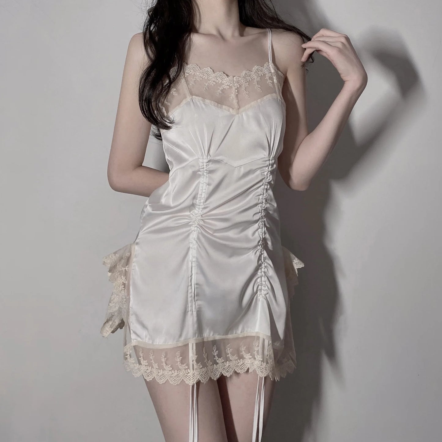 Factory Wholesale Embroidery Lace Designs Best Selling Plus Size Pyjamas Women's Satin Sleepwear