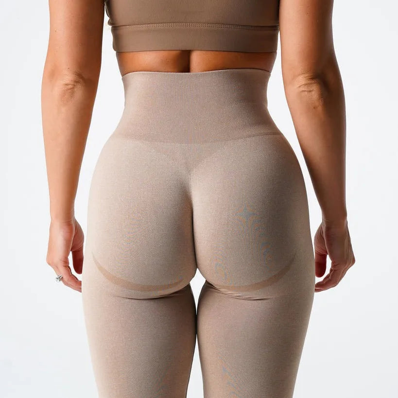 Custom Logo Womens High Waist Elastic Compression Trainer Yoga Pants Butt Lifting Sport Seamless Yoga Leggings