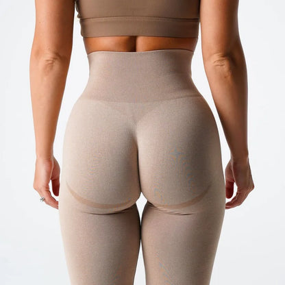 Custom Logo Womens High Waist Elastic Compression Trainer Yoga Pants Butt Lifting Sport Seamless Yoga Leggings