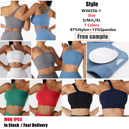 New Sexy Cross Strap Backless Plus Size Sports Bra Womens Gym Set with Seamless Thick Yoga Bra Printed Pattern Low Shipping Cost