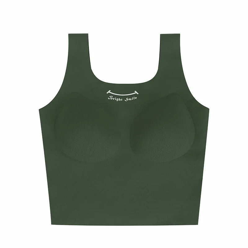 Shantou Wholesale Custom logo Trend Sport Bra tank Top Fitness High Elasticity Lingerie Women's Seamless Skin Yoga Gym Vest