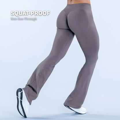CIYING New Invisible Scrunch Butt Lift Flare Yoga Pants Seamless Tummy Control Glute Contour Soft Gym Workout Flare Leggings
