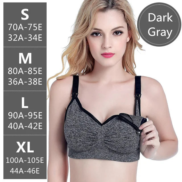 Wirefree Maternity Nursing Bra for Pregnant Women Breathable Lactancia Feeding Bras Sexy Solid Cup Preventing Sagging