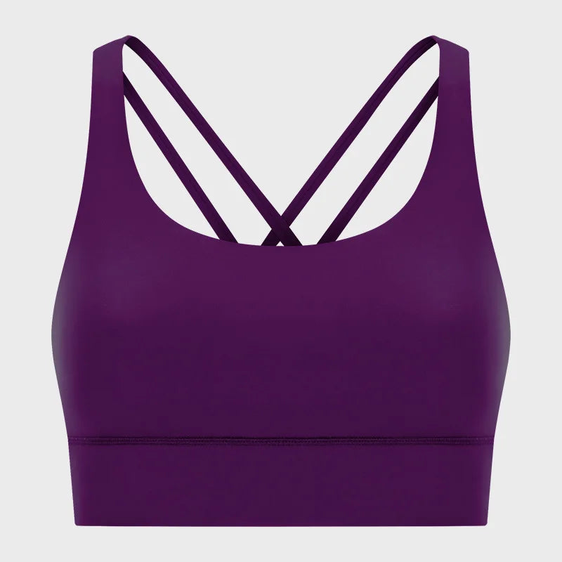 Women High Impact Fitness Yoga Wear Sexy Cross Back Sport Bra Top Fitness Wholesale