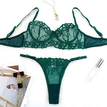 Female Lingerie Underwear Factory Wholesale 2023 Spring New 3D Lace Embroidery Sexy Two-piece Silk Thin Half Slips Lingerie
