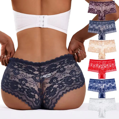 Women's Sexy Underwear Sustainable Transparent See Through Lace Mature Girls Panties Brief Babydoll  Lingerie