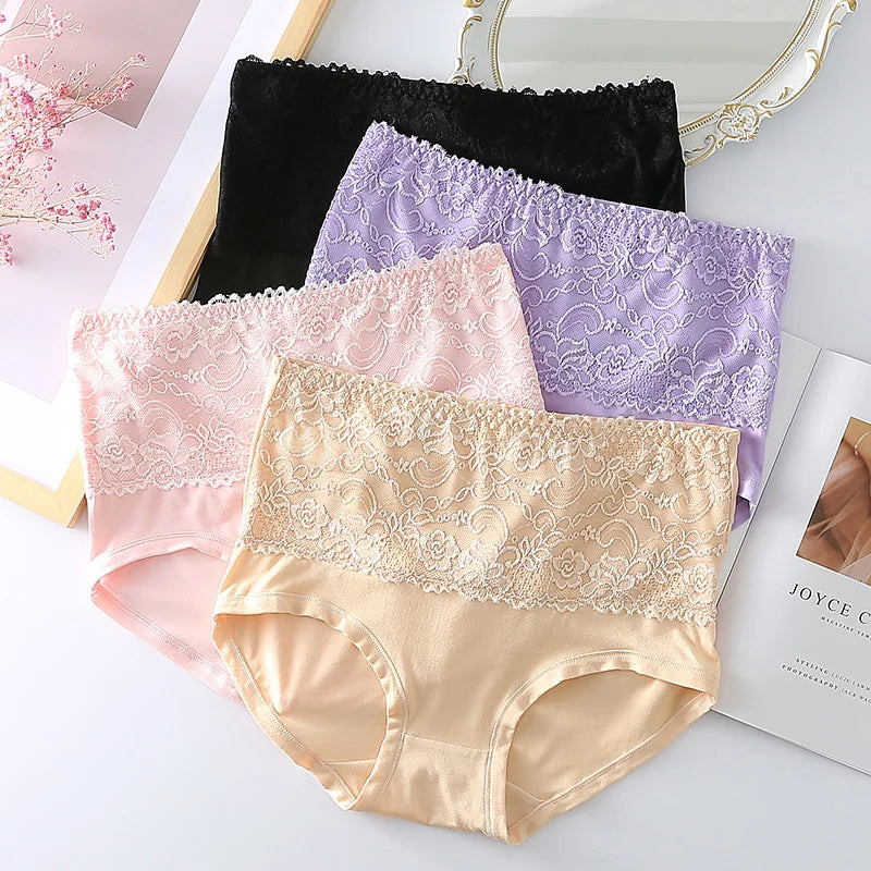 Hot Sale 6XL High-Rise Women's Solid Knitted Briefs Elastic Large Size Breathable Plus Panties
