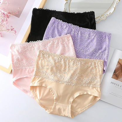 Hot Sale 6XL High-Rise Women's Solid Knitted Briefs Elastic Large Size Breathable Plus Panties