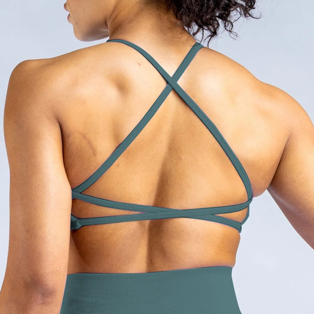 CIYING Wholesale Women Gym Workout Cross Backless Sport Bra Custom logo Seamless Yoga Gym Sports Bra for Women