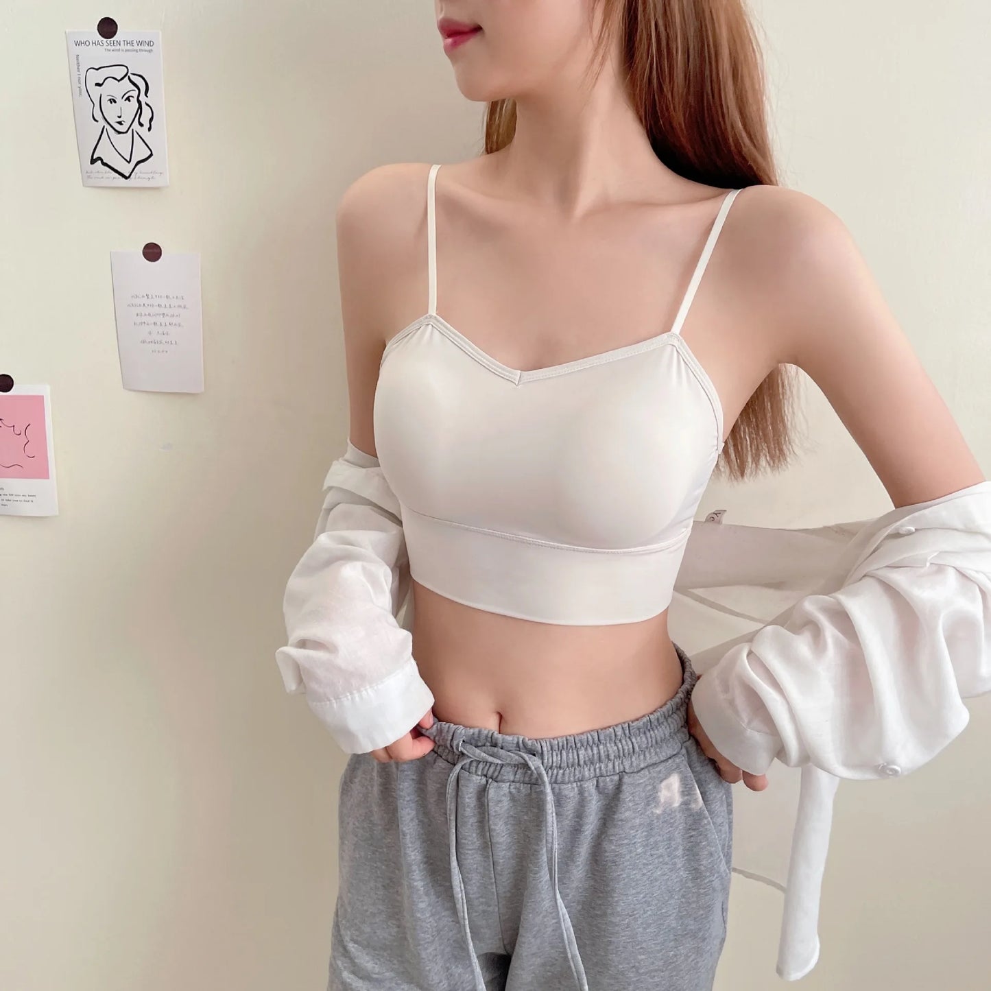 Custom Wholesale Wireless Summer Solid Pure Soft Youth Bra  Woman Underwear Comfortable Strap Silk Padded Bra