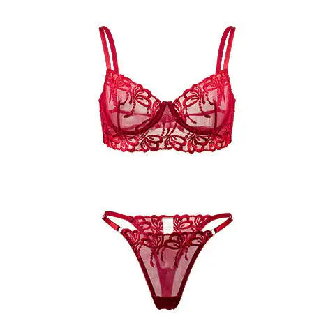 Female Lingerie Underwear Factory Wholesale 2023 Spring New 3D Lace Embroidery Sexy Two-piece Silk Thin Half Slips Lingerie