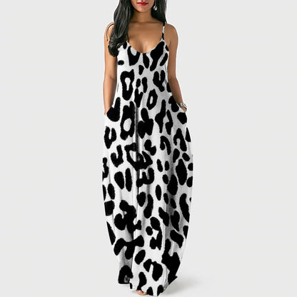 New Arrival Women Summer Clothing Earth Prints Long Maxi Dress Luxury Beachwear Clothes Plus Size 4XL Women's Cami Sun Dresses