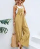 2025 Women's Summer Retro Style Jumpsuit New Style Solid Color Casual Strap Pants Loose Fit Breathable with Art Retro Pocket