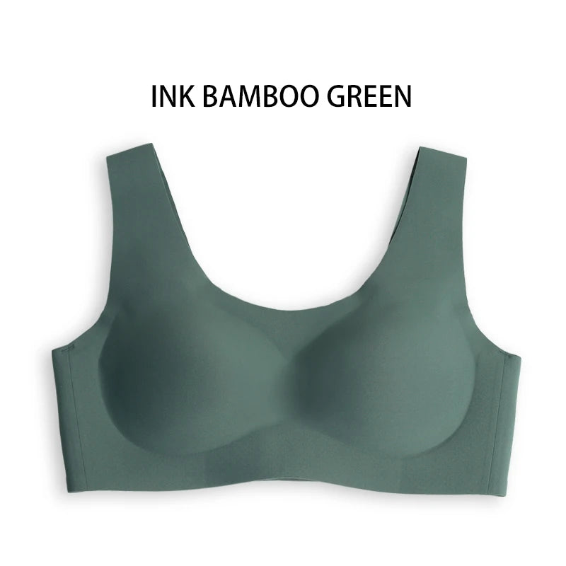 Women Lingerie 2021 Solid Color Full Cup Women Gather Adjustable Jelly Bras Wireless Beauty Back Sleep Bra