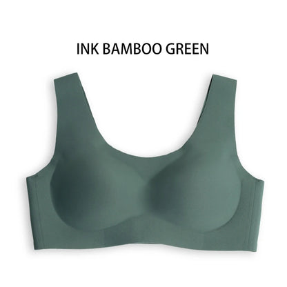 Seamless Widen the Shoulder Straps Underwear Bra Women Breathable Padded Plain Dyed Push up Bra